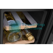 Винный шкаф ZÜGEL ZTWF181DB черный, 49 л, 2 отсека, 18 бут.