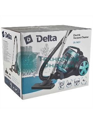 Пылесос DELTA DL-0852 черный/бирюзовый, 350/2200 Вт, уборка сухая, пылесборник контейнер, 4 л