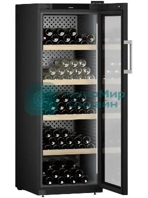 Винный шкаф Liebherr WPbli 5031 черный, 426 л, 1 отсек, 196 бут., класс F