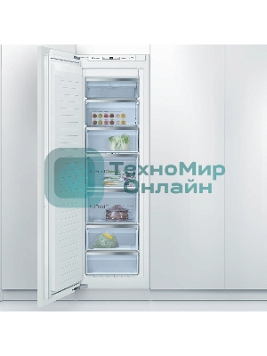 Встраиваемый морозильный шкаф Bosch GIN81AEF0U, белый, 212л, 5 ящиков