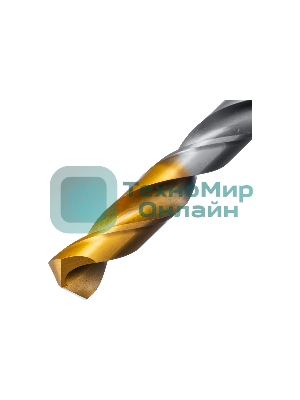 Сверло спиральное по металлу Denzel 11 x 142 мм, Р6М5, Golden Tip