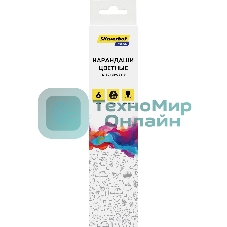 Карандаши цветные Silwerhof Color 2.6 мм, шестигранный профиль, пластик, ассорти, 6 цветов, коробка с европодвесом