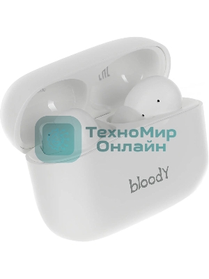 Наушники TWS A4Tech Bloody M30 белый, внутриканальные, Bluetooth, до 22 ч
