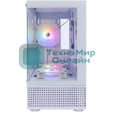 Компьютерный корпус 1STPLAYER MIKU Mi2-A белый, mATX, 3x120мм LED fans