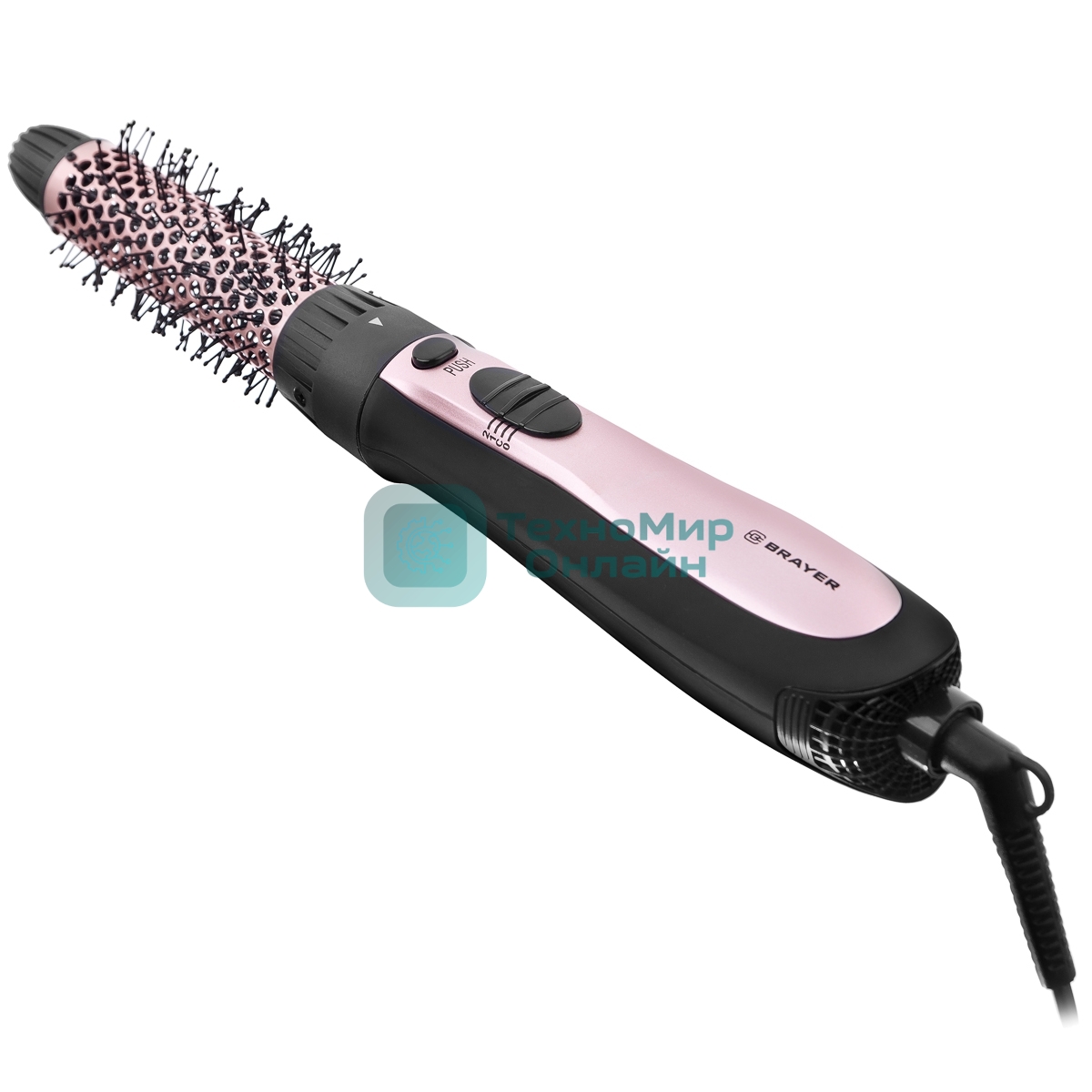 Фен-щётка BRAYER BR3130GD черный/розовый, 800 Вт