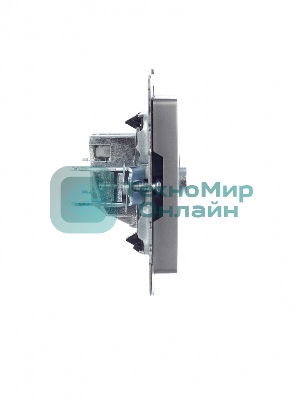 Розетка телевизионная оконечная IEK BRITE РТВ11-0-БрС сталь