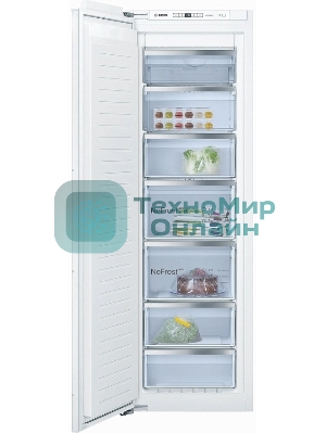 Встраиваемый морозильный шкаф Bosch GIN81AEF0U, белый, 212л, 5 ящиков