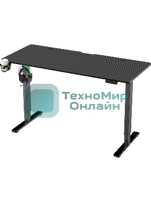 Стол игровой Defender компьютерный Erlong черн, 140x60, высота 72-117 см