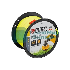 Леска для триммера Denzel квадрат, 4,0мм х 62м, на DIN катушке FLEX CORD