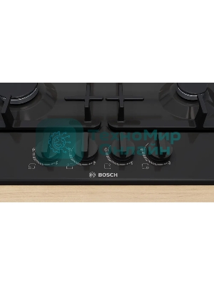 Газовая варочная панель Bosch PGP6B6K90R черный