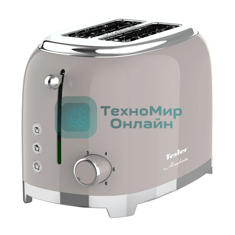 Тостер Tesler TT-260, серый, 815 Вт, 2 слота