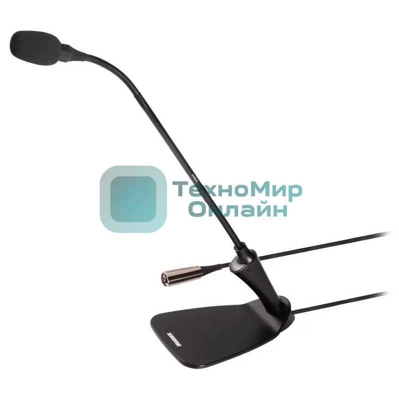 Кардиоидный конденсаторый микрофон SHURE CVG12D-B/C на гусиной шее 30,5 см с настольной базой