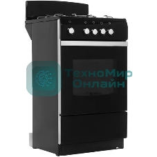 Плита газовая De Luxe 5040.38Г (Щ) черный, конфорок 4 шт, духовка 43 л, 50 см x 85 см x 50 см