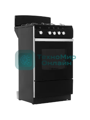 Плита газовая De Luxe 5040.38Г (Щ) черный, конфорок 4 шт, духовка 43 л, 50 см x 85 см x 50 см