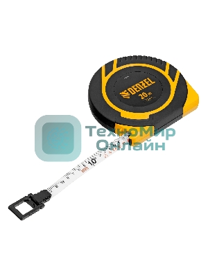 Рулетка геодезическая Denzel 20 м х 15 мм, закрытый корпус, фиберглассовая лента