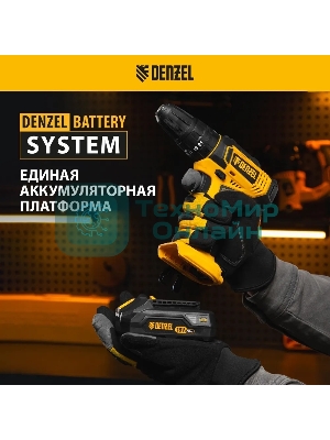 Дрель-шуруповерт Denzel CID-18-0, 18 В, 0 Ач, 30 Нм, щеточный, ударный