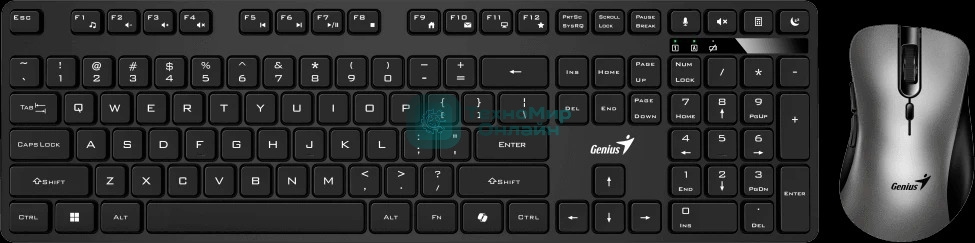 Комплект клавиатура+мышь Genius KM-8216S беспроводной, Bluetooth, 1000 DPI, чёрный