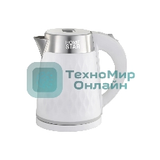 Чайник электрический Homestar HS-1021, 1500 Вт, 1.7 л, нержавейка+пластик, белый, двойной корпус