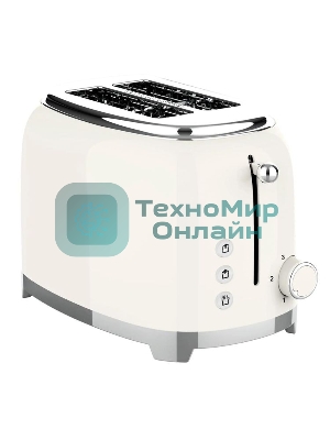 Тостер Tesler TT-260, бежевый, 815 Вт, 2 слота