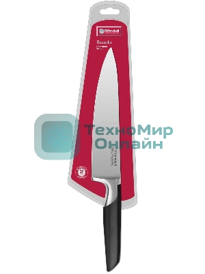 Нож Rondell Brando RD-1436 стальной поварской лезв. 200 мм черный блистер