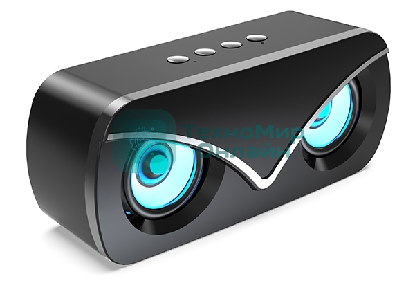 Колонка беспроводная QUMO Hawk BT5.0 10Вт FM MicroSD USB AUX подсветка 1500мА-ч