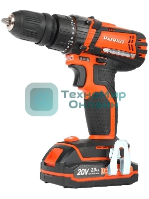 Дрель-шуруповерт Patriot BR 203UES, 20 В, 2 Ач, 30 Нм, щеточный
