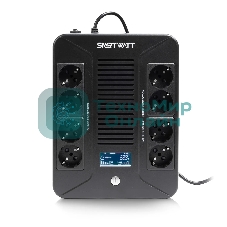 Источник бесперебойного питания SMARTWATT UPS SAFE PRO LCD 600 Line-interactive 600VA/360W Brick (Euro x8, USB, RJ11/RJ45 protection, LCD, 275x210x9