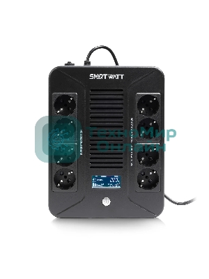 Источник бесперебойного питания SMARTWATT UPS SAFE PRO LCD 600 Line-interactive 600VA/360W Brick (Euro x8, USB, RJ11/RJ45 protection, LCD, 275x210x9