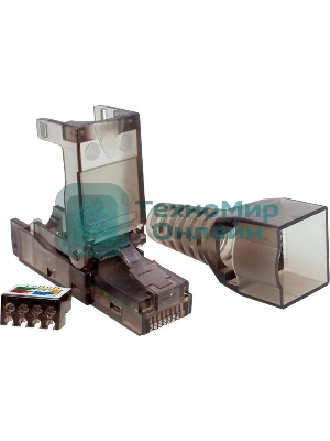 Коннектор Suprlan 10-0239-1, UTP cat.6a RJ45, с защитным колпачком, прозрачный