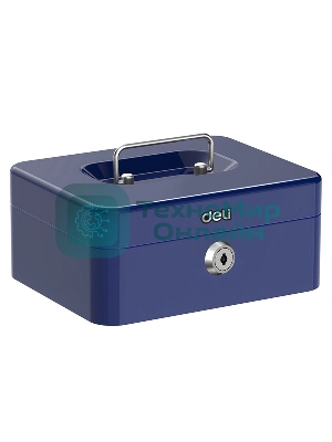 Сейф для денег Deli ET503 90х 200х 160 мм, ключевой, синий
