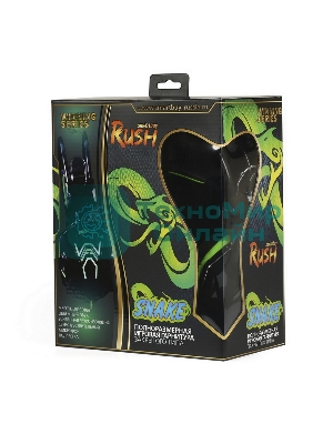 Гарнитура SmartBuy Snake чёрный-зеленый, проводная, 3.5 мм, подсветка