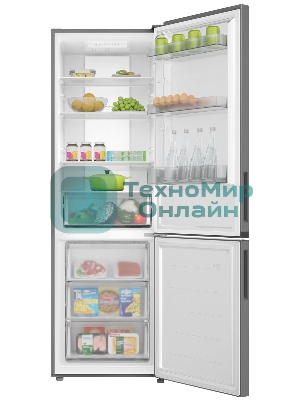 Холодильник Candy CFN6185S серебро двухкамерный 207/91 л морозилка снизу, No Frost