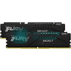 Оперативная память Kingston Fury Beast, DDR5, 32GB (2x16GB), 5600MHz, CL36, DIMM, с радиаторами, черный