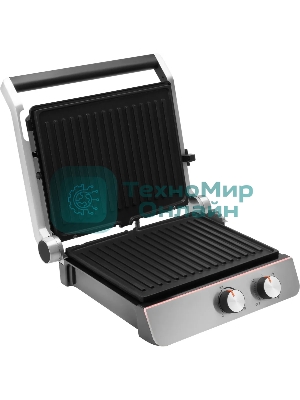 Гриль электрический Hyundai HYG-4046 2200Вт черный/серебристый