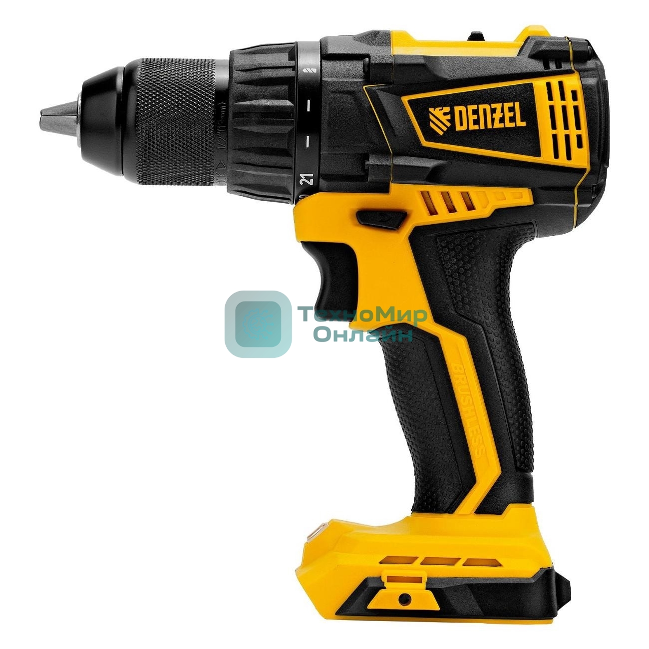 Дрель-шуруповерт Denzel BLDL-IB-18-0, 18 В, 0 Ач, 65 Нм, бесщеточный