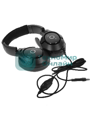 Гарнитура QUMO Olympus чёрный, проводная, USB, подсветка