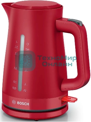 Чайник электрический Bosch TWK3M124 1.7 л, темно-красный