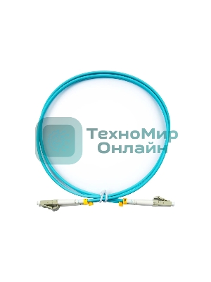 Коммутационный шнур оптический Cabeus Tight Buffer, Duplex LC/LC, OM3 50/125, LSZH, 25м, d= 3мм, серый хвостовик, аква