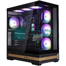 Компьютерный корпус ZALMAN P40 NAMU, ATX, черный, WINDOW, WOODEN ELEMENTS, 2xCombo(2.5” or 3.5”), 1xUSB TYPE-C, 2xUSB 3.0, SIDE 3x120мм ARGb, REAR 1x120мм ARGb