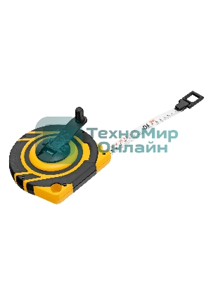 Рулетка геодезическая Denzel 20 м х 15 мм, закрытый корпус, фиберглассовая лента