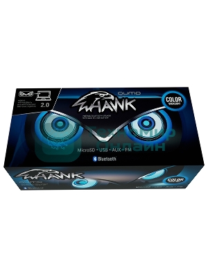 Колонка беспроводная QUMO Hawk BT5.0 10Вт FM MicroSD USB AUX подсветка 1500мА-ч
