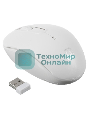 Мышь беспроводная Oklick 505MW белый, 1000 dpi, радиоканал, USB, кнопки - 3