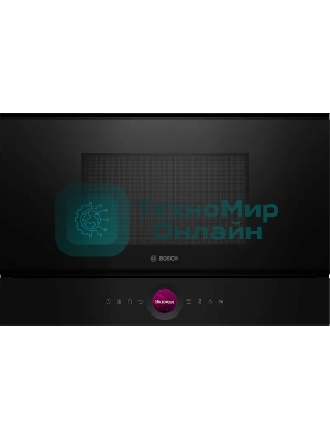 Встраиваемая микроволновая печь Bosch BFR7221B1 900Вт, 5 режимов, инвертер, 21 л, черный, петли справа