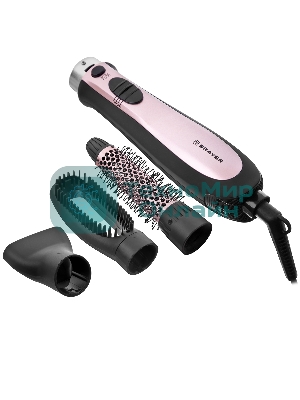 Фен-щётка BRAYER BR3130GD черный/розовый, 800 Вт