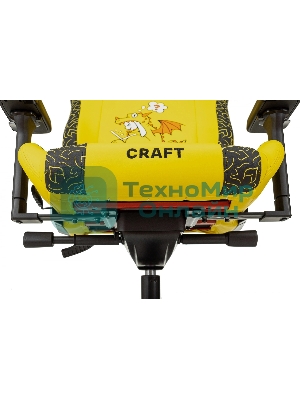 Кресло Knight Craft Dragon желтый, экокожа, 120 кг, механизм качания