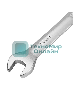 Ключ комбинированный трещоточный Denzel 11 мм, CrV, матовый хром