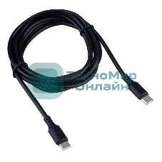 Кабель USB2.0 Cablexpert CC-USB2-CMCM-100-1.8M, Type-C/Type-C, 5A, 100Вт, PD/QC3.0, медь, 1.8м, черный, пакет