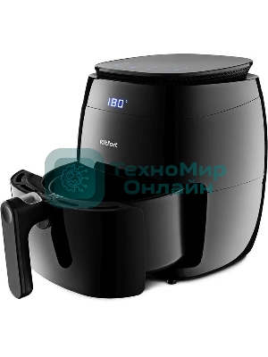 Аэрогриль Kitfort КТ-2202 черный, 1500 Вт, 3.2 л, механическое управление, 8 программ