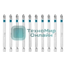 Бита Gross PH2х90мм, сталь S2, шестигр., 10 шт.