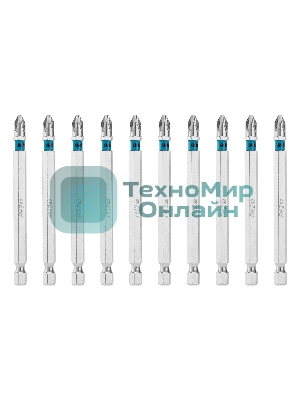 Бита Gross PH2х90мм, сталь S2, шестигр., 10 шт.